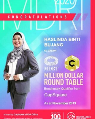 Congratulations to @haslinda.bujang for her achievement of becoming an MDRT. She is hardworking, committed, teachable and awesome team player. U deserved this! I know more great achievements are coming her way! InshaAllah 💯🌟💎🔥💪🏆♥️💖 #aiatakaful #worklifebalance #financialplanning #zahinsolutions #focusonyourdreams