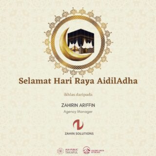 Semoga Allah menerima ibadah kita. 
Selamat Hari Raya Aidil Adha. 
#aiapublictakaful 
#zahinsolutionswisesolutions