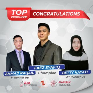 Congratulations to January Top Producers! InshaAllah greater achievements are coming your way! Stay focus! 

We are looking for people who are driven, ambitious & positive to join us! 

‘’Never be afraid to try something new because life gets boring when you stay within the limits of what you already know.” (Bak kata the wise ppl 😉)

#zahinsolutionswisesolutions 
#aiapublictakaful 
#elitelifeplanner
#joinus
#0122067567